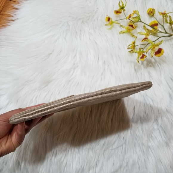 Gold Makeup Cosmetic Bag, With Zipper Closure, Pockets on the front. - Picture 6 of 13